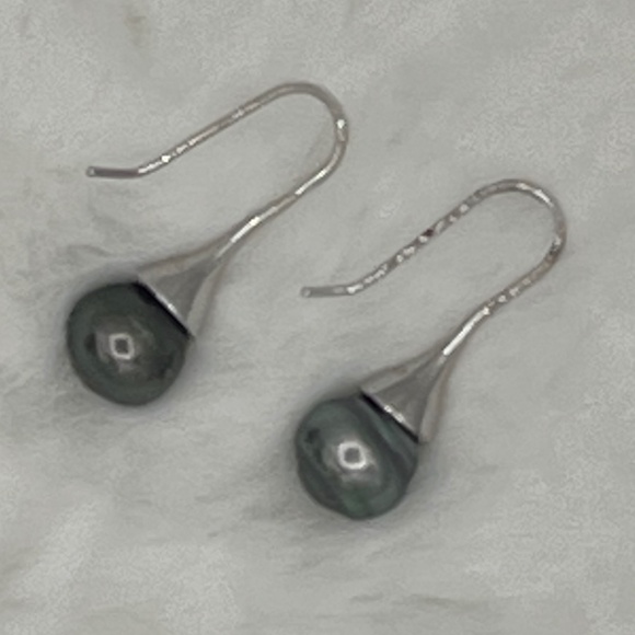 JTV Jewelry - Cultured Tahitian Pearl Rhodium over Sterling Silver Earrings
